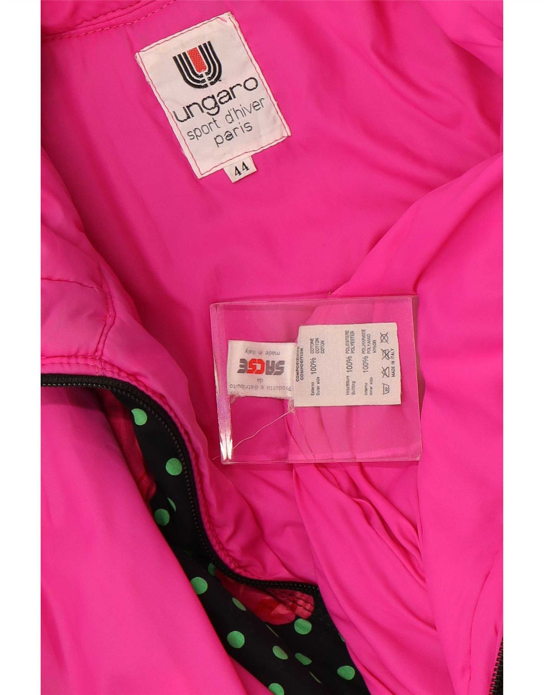 Ungaro Dame Ski Jumpsuit IT 44 Medium Black Floral Bomuld