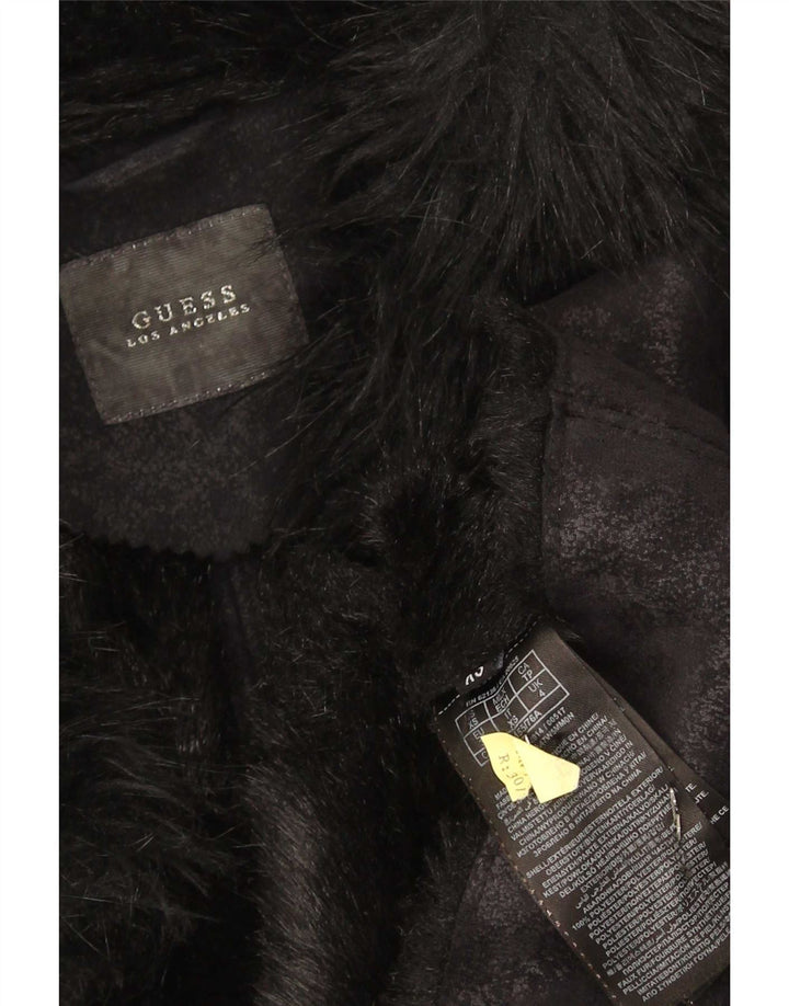 Guess Sherpa-jakke til kvinder UK 4 XS sort polyester