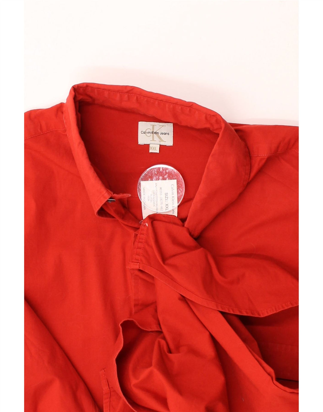 CALVIN KLEIN JEANS Mens Shirt 2XL Red Cotton Vintage Calvin Klein Jeans and Second-Hand Calvin Klein Jeans from Messina Hembry 