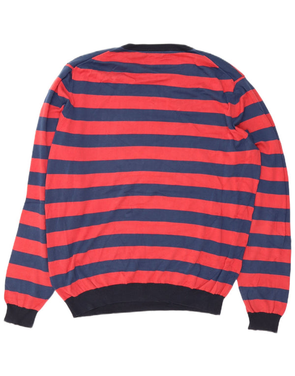 Sun68 Herre rund hals sweater 2XL rød stribet bomuld