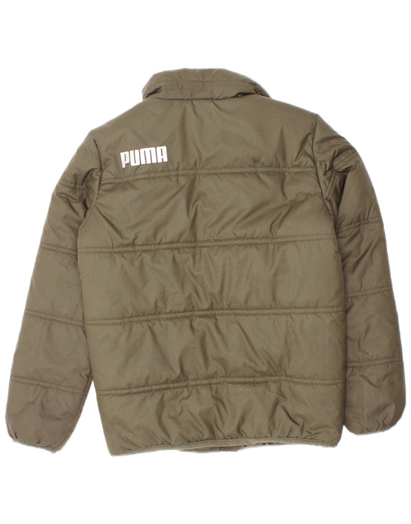 Puma drenge grafisk polstret jakke 5-6 år Khaki Polyester