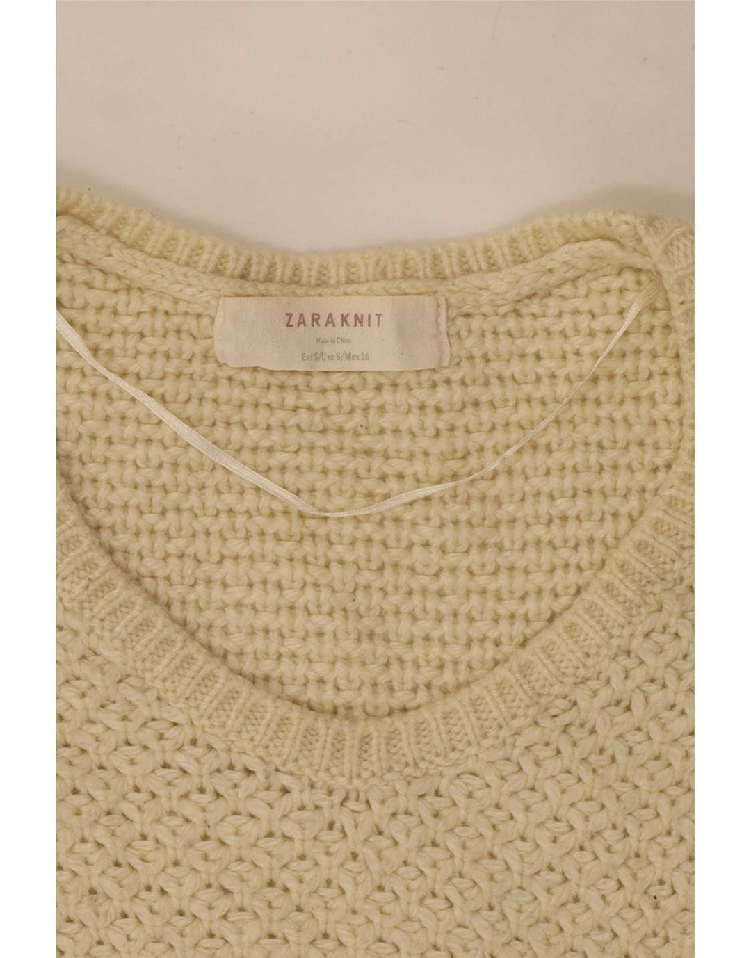 Zara Dame Oversized V-hals sweater UK 10 Small Off White