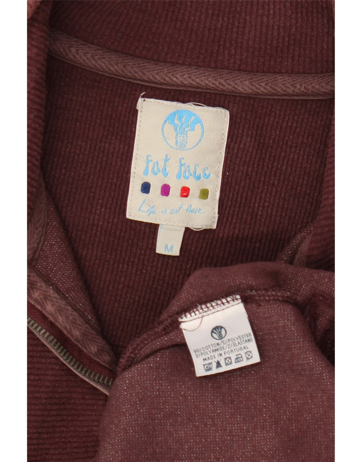 Fedt ansigt herre lynlås-hals sweater jumper medium Bourgogne bomuld