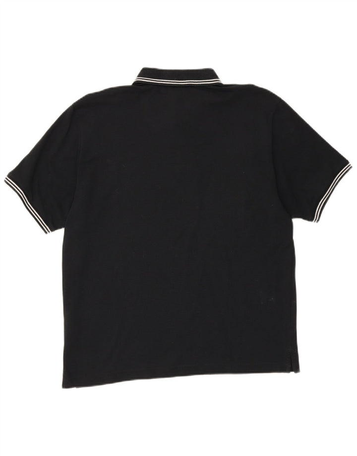 CHAMPION Mens Polo Shirt Large Black Cotton