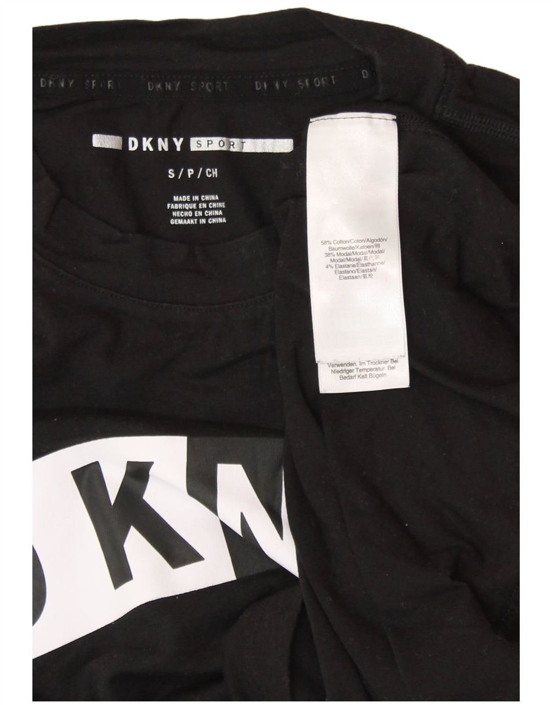 DKNY Kvinder Grafisk Vest Top UK 10 Small Black Bomuld