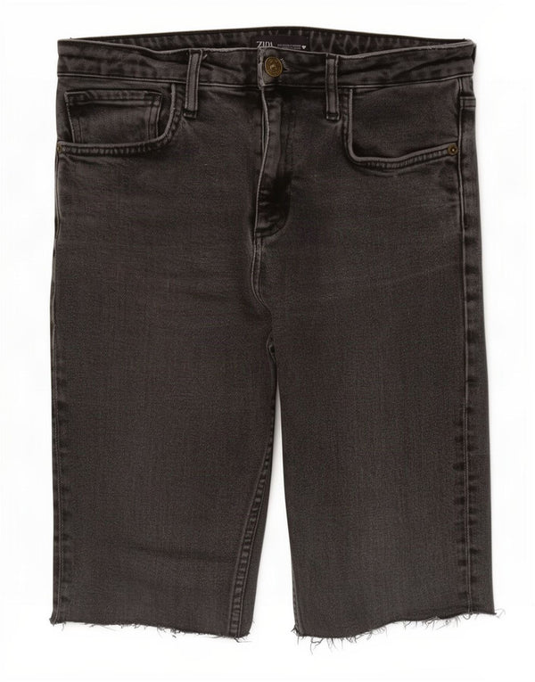 Zara Dame Denim Shorts EU 38 Small W28 Grå