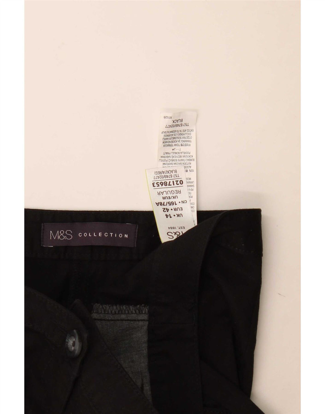 Marks & Spencer Dame Regular Capri Bukser UK 14 Large W34 L24 Sort