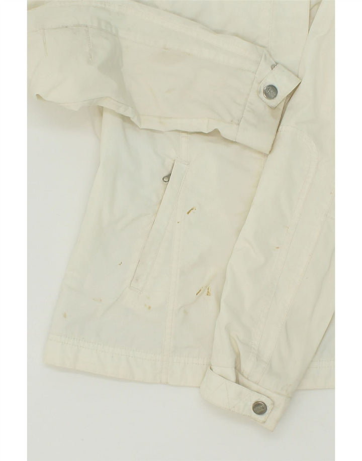 NAPAPIJRI Womens Oversized Rain Jacket UK 6 XS White Polyester Vintage Napapijri and Second-Hand Napapijri from Messina Hembry 