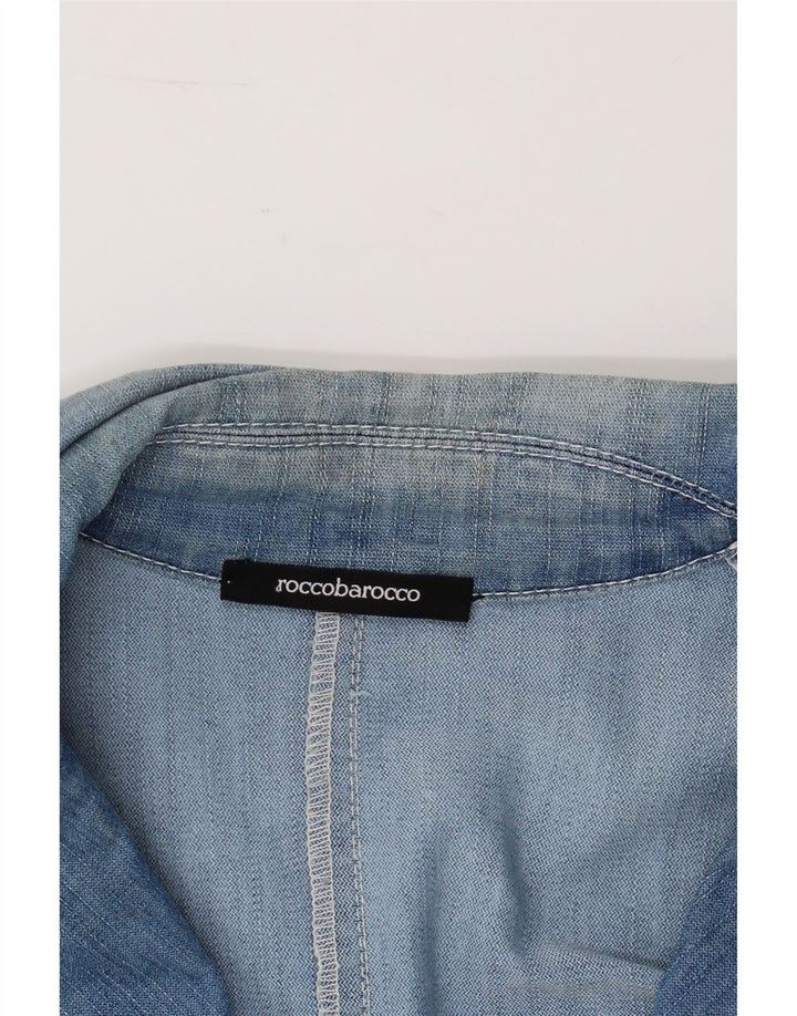ROCCOBAROCCO Womens Denim 2 Button Blazer Jacket UK 8 Small Blue Vintage Roccobarocco and Second-Hand Roccobarocco from Messina Hembry 