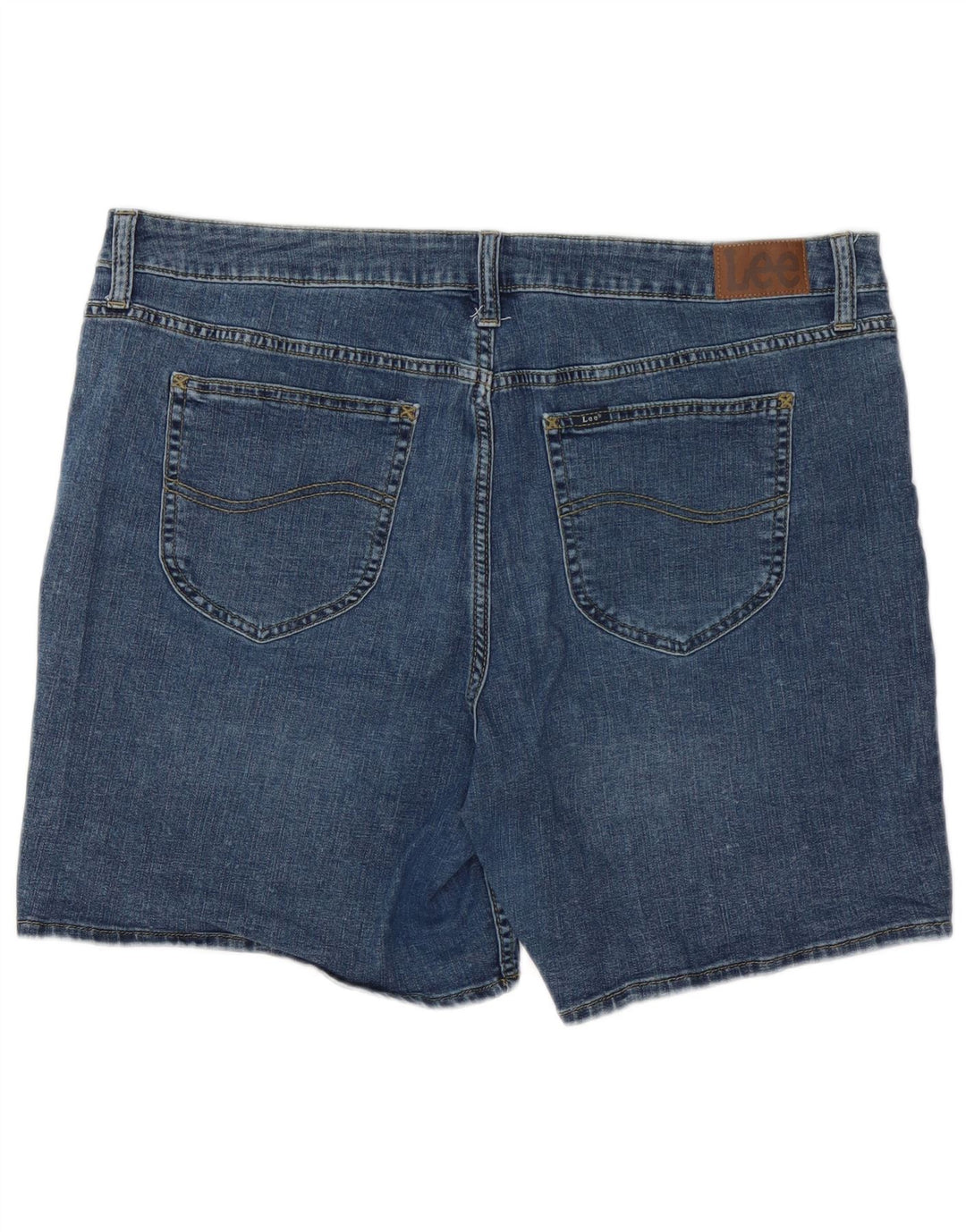 LEE denimshorts med normal pasform til kvinder i mellemhøj højde US 20 3XL W40 blå bomuld