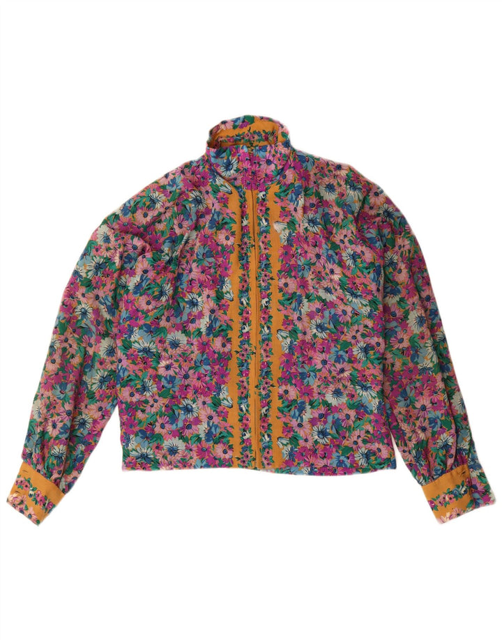 Vintage Womens Crop Shirt Bluse UK 14 Medium Multicolored Floral