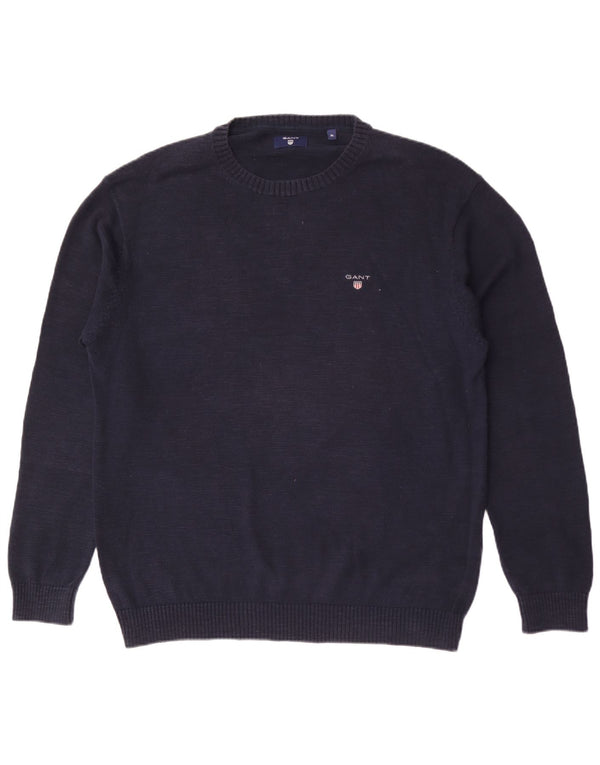 Gant Herre sweater med rund hals XL Marineblå Flecked Bomuld