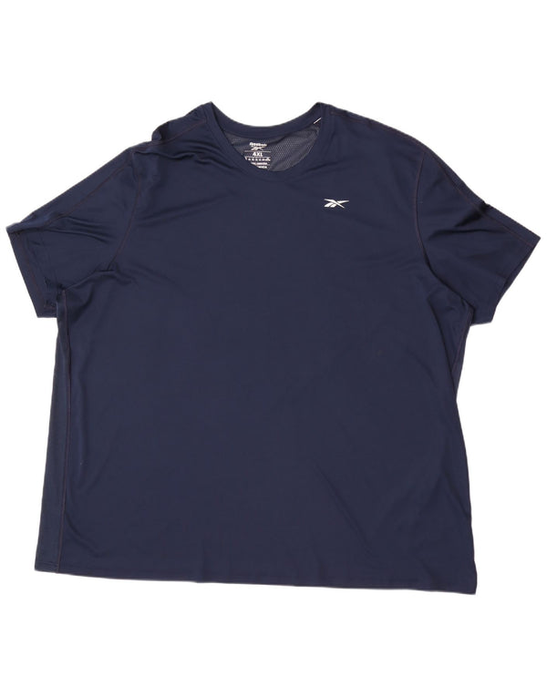 Reebok Herre T-Shirt Top 4XL Navy Blue