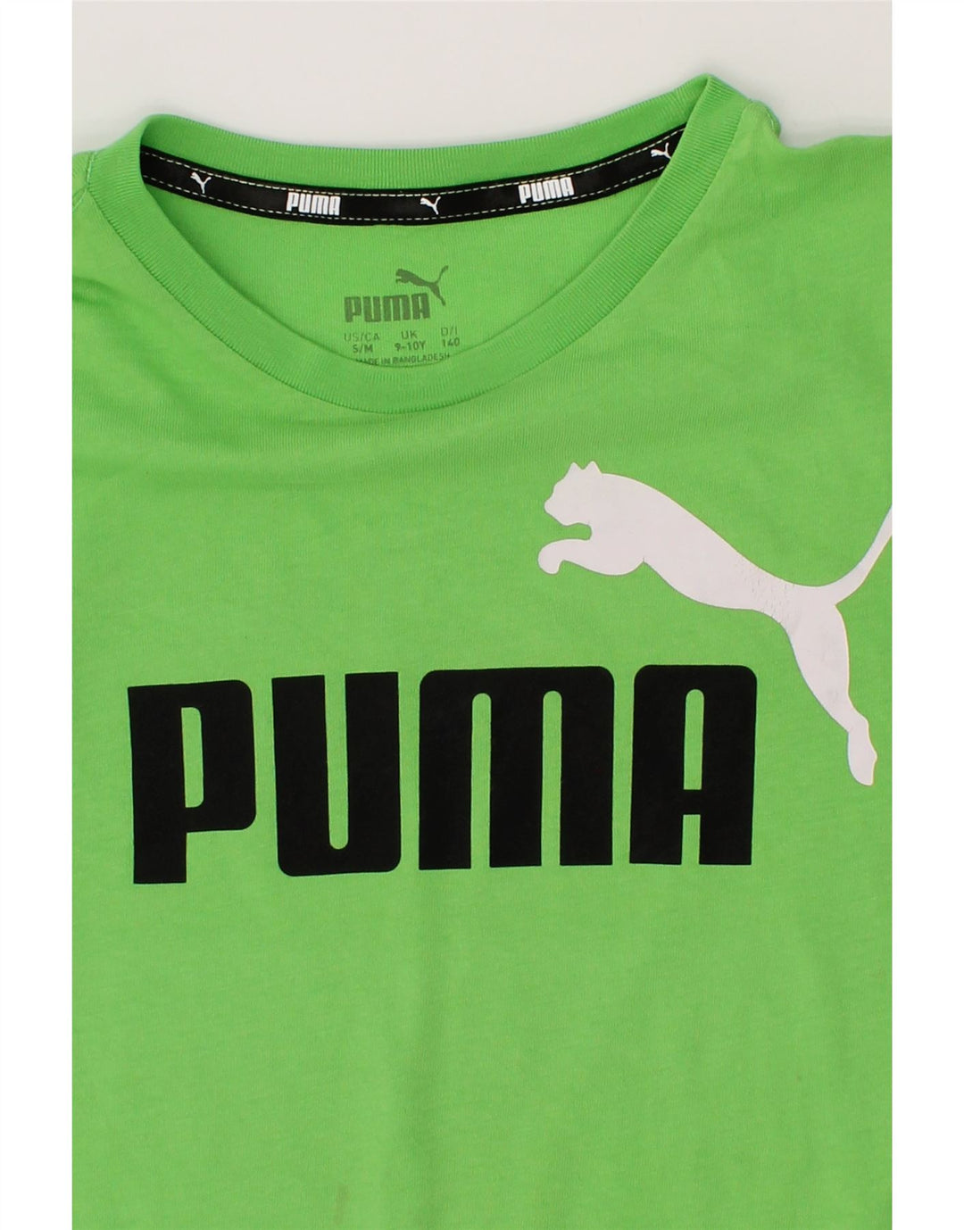 PUMA Boys Graphic T-Shirt Top 9-10 Years Medium  Green Cotton Vintage Puma and Second-Hand Puma from Messina Hembry 