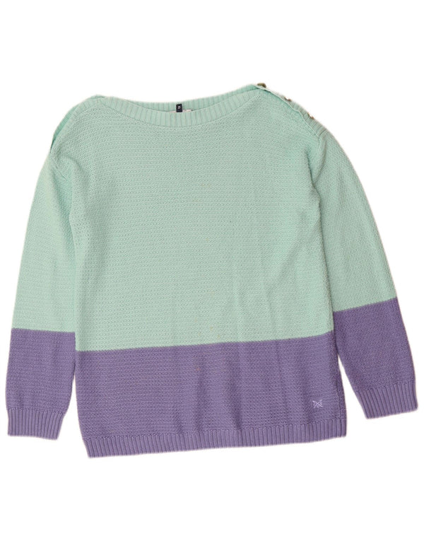 Besætningstøj Dame Boat Neck Jumper Sweater UK 12 Medium Green