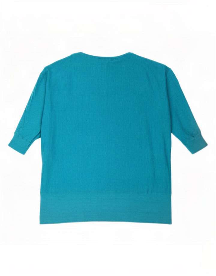 Phase Eight Dame 1/2-ærmet oversize bluse Top UK 14 Medium Blue Linen