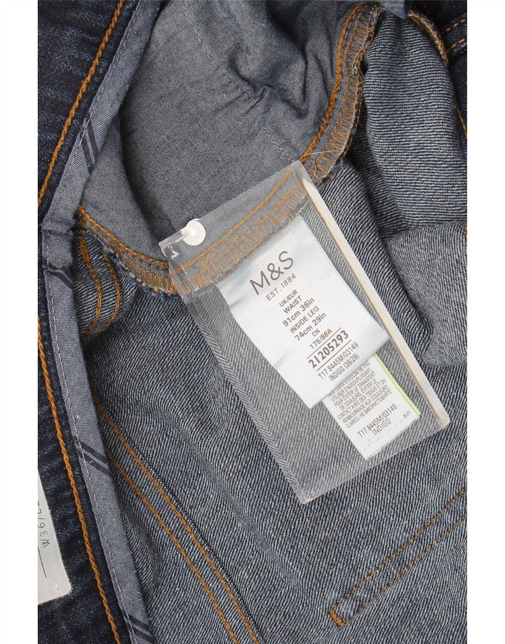 Marks & Spencer Herre tilspidsede jeans W36 L29 Marineblå Bomuld