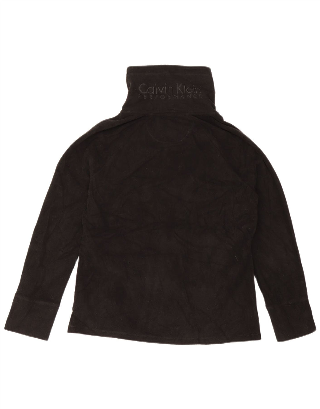 Calvin Klein Dame Grafisk Fleecejakke UK 16 Stor Sort Polyester