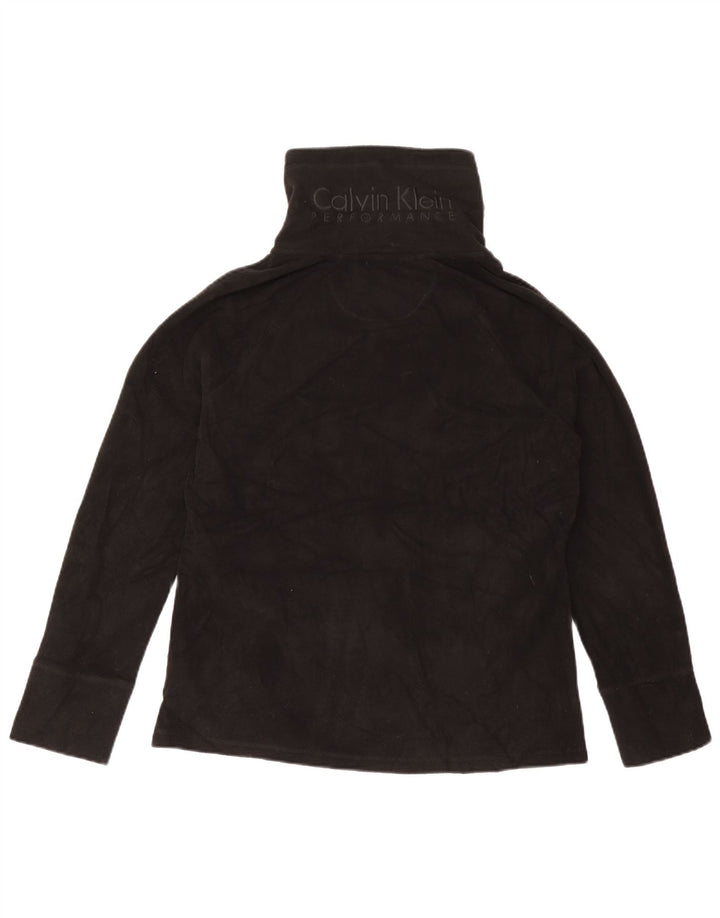 Calvin Klein Dame Grafisk Fleecejakke UK 16 Stor Sort Polyester
