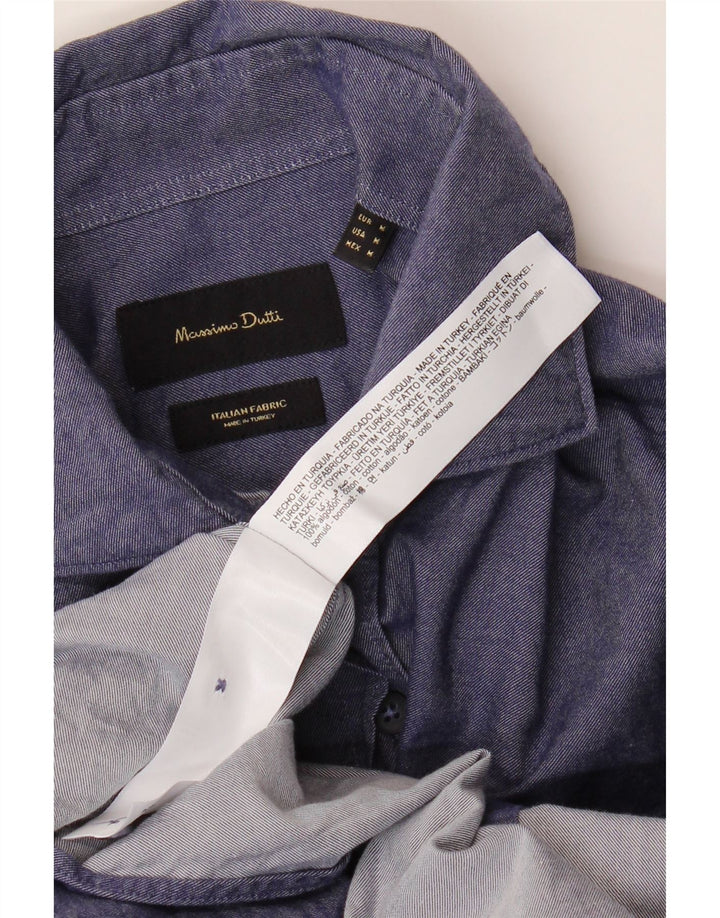 Massimo Dutti Herreskjorte Medium Navyblå Bomuld