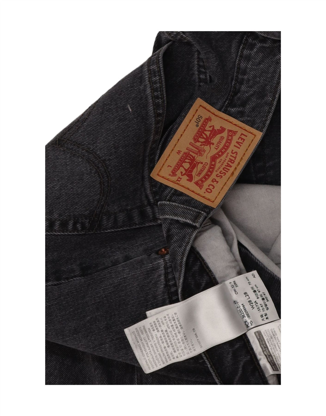 LEVI'S Dame 501 Straight Jeans W28 L28 Sort Bomuld