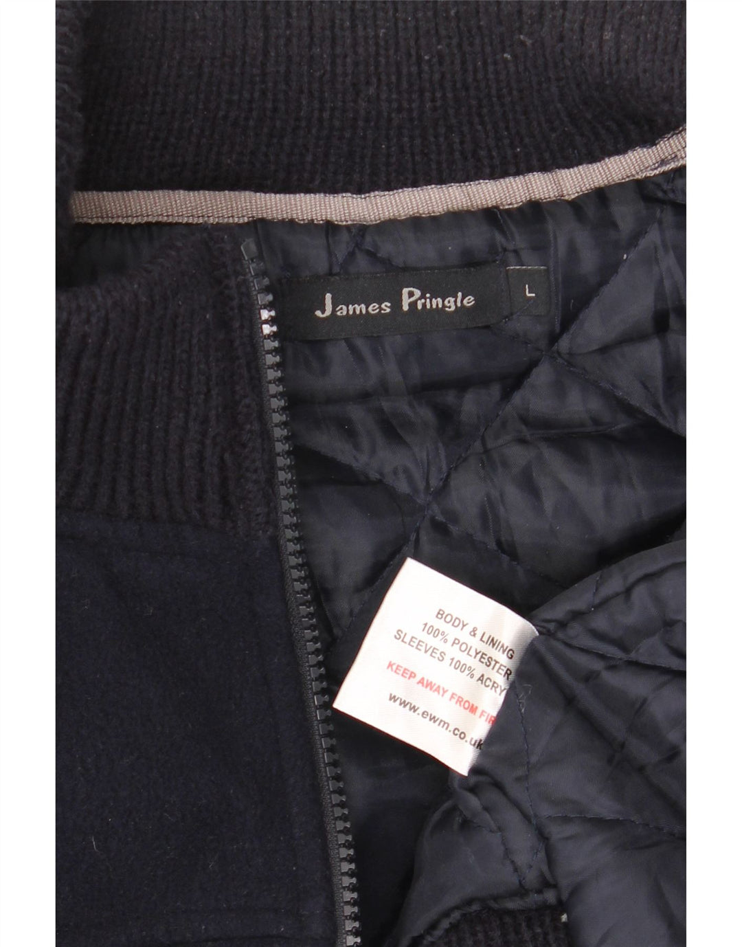 James Pringle Herre Loose Fit Fleecejakke UK 40 Large Navy Blue Polyester