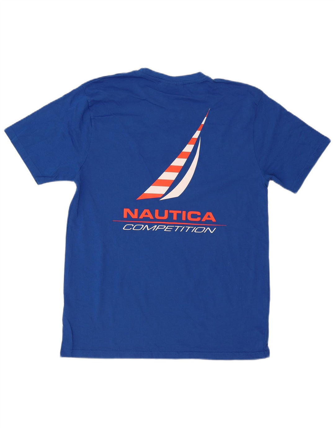 Nautica Herre grafisk T-shirt Top Medium Blå Bomuld