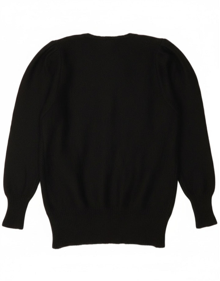 Vintage dame sweater med rund hals IT 44 Medium Sort