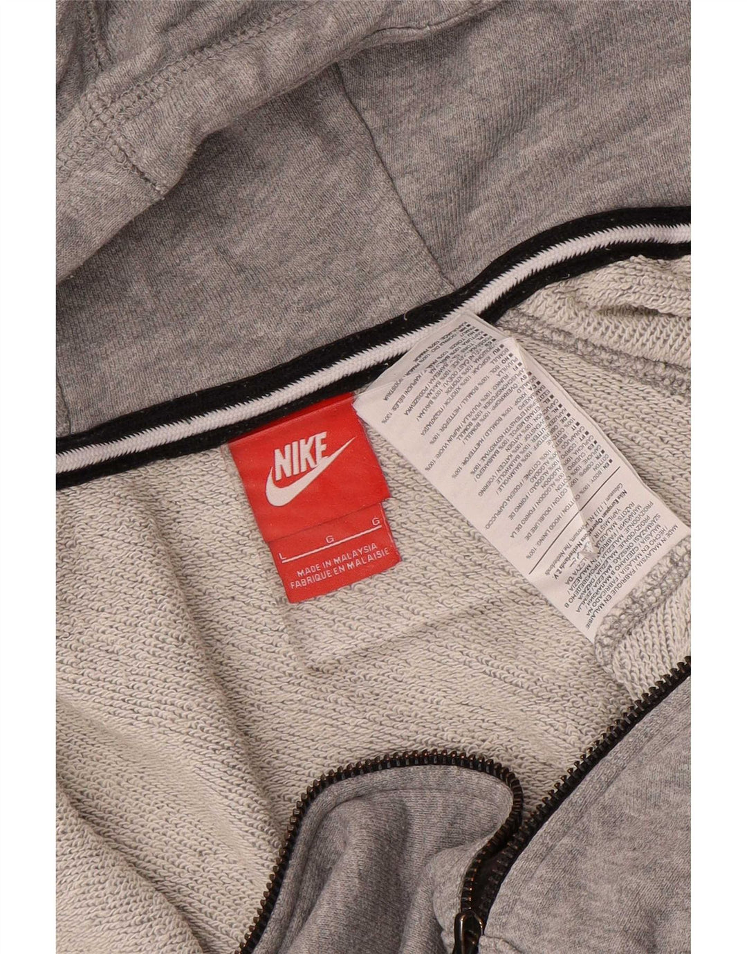 Nike hættetrøje med lynlås til mænd, stor grå bomuld
