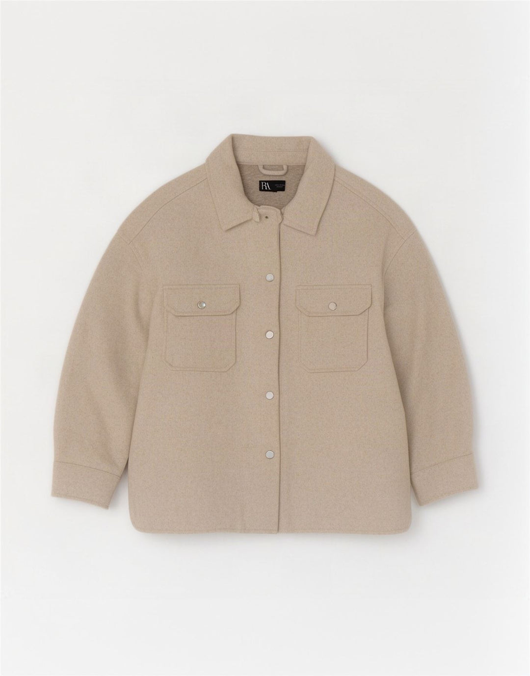 Zara Dame Overshirt Flanell Shirt UK 8 XS Beige Polyester