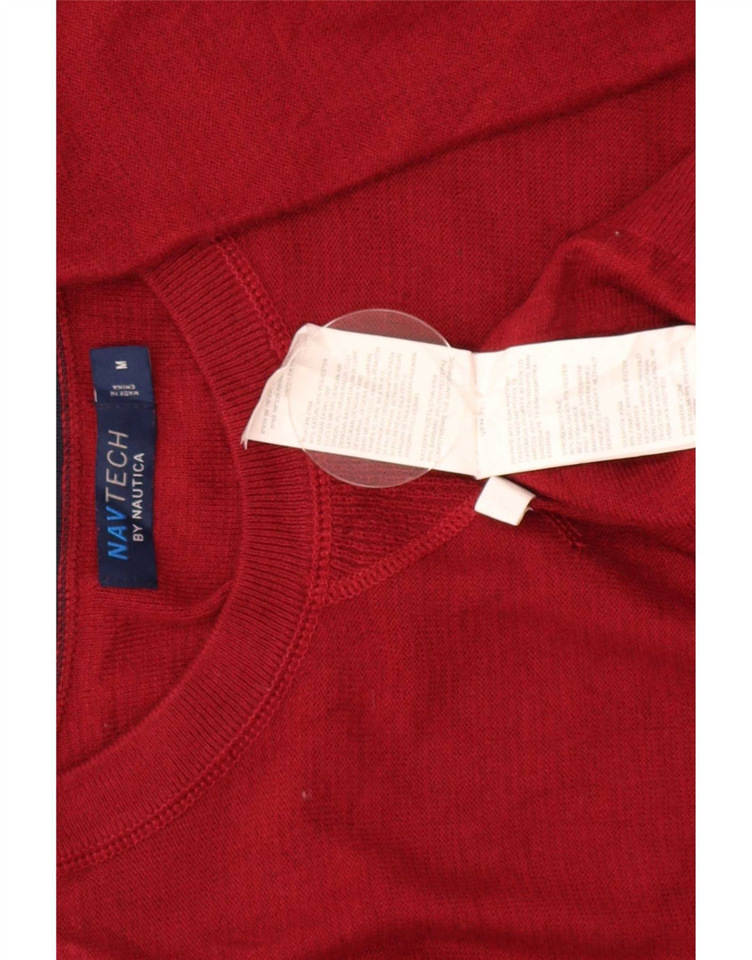 Nautica Herre Regular Fit Crew Neck Jumper Sweater Medium Rød Bomuld