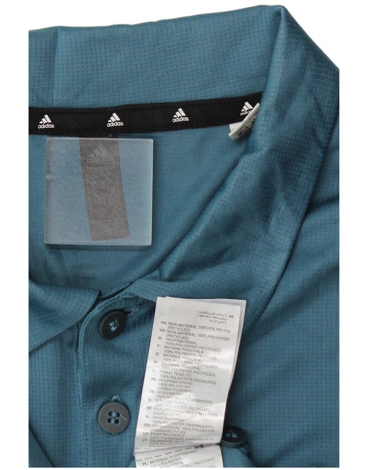 Adidas Aeroready Polo Shirt til mænd, stor blå polyester