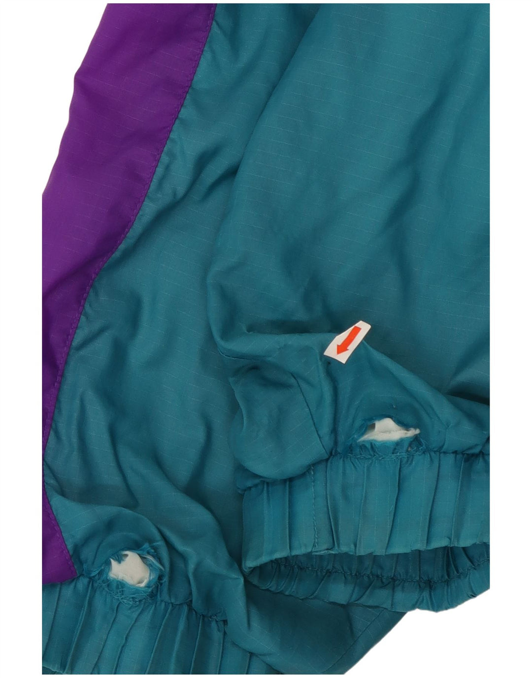 Vintage træningsdragt til mænd Topjakke Stor turkis Colourblock Nylon 90'erne