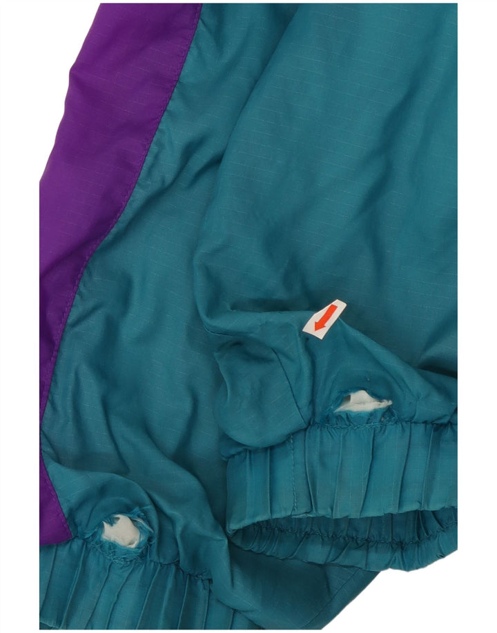 Vintage træningsdragt til mænd Topjakke Stor turkis Colourblock Nylon 90'erne