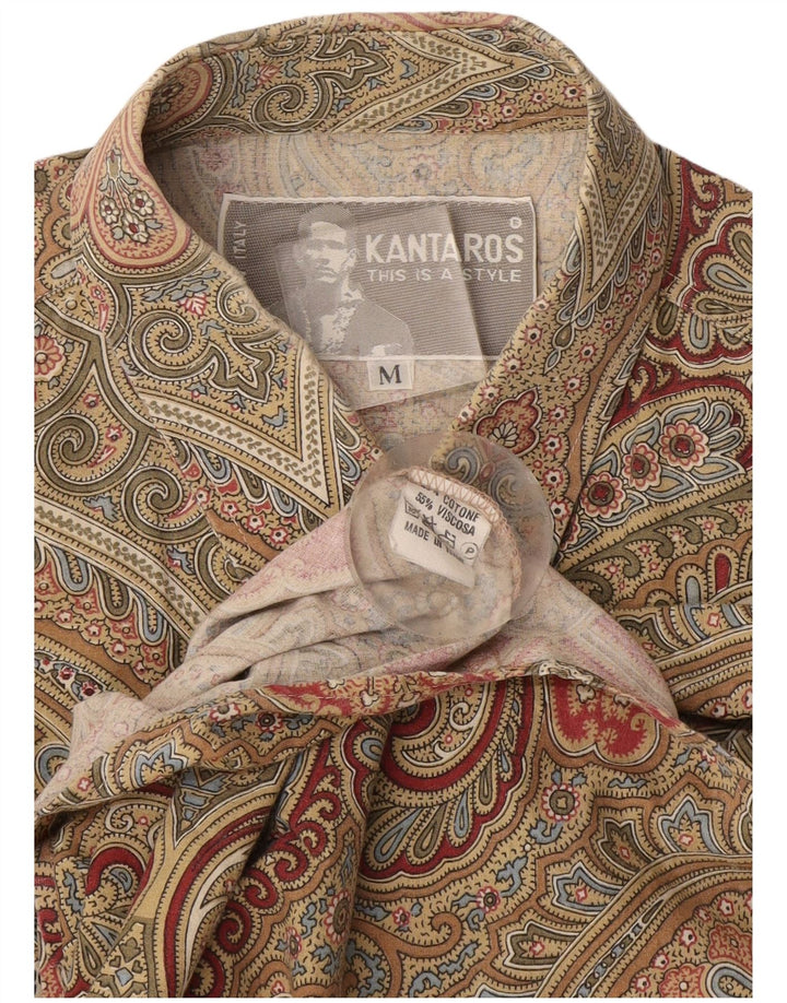 Kantaros Herreskjorte Medium Khaki Paisley Bomuld