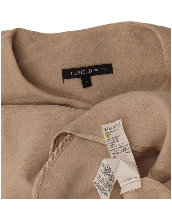 Marks & Spencer Dame Longline ærmeløs blazerjakke UK 10 Small Beige