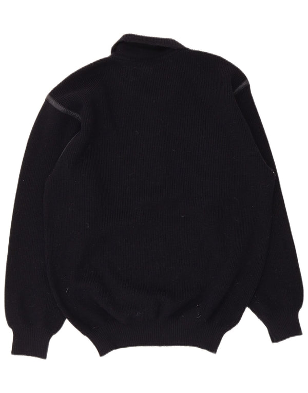 Navigare Herre Polo Neck Jumper Sweater Stor Marineblå Uld