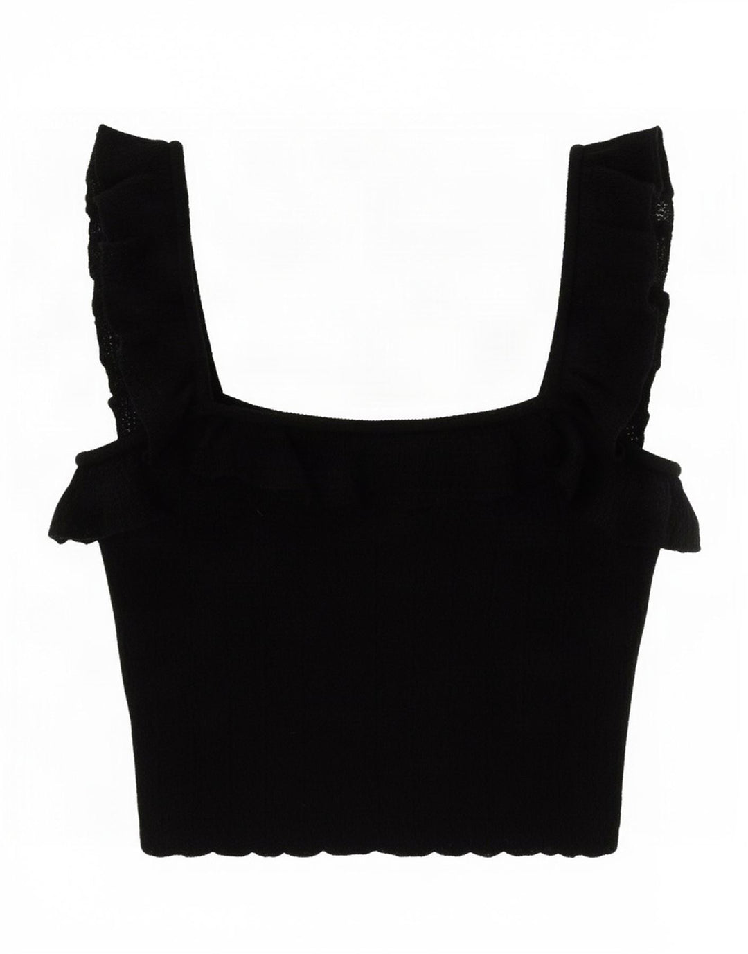 Zara Womens Crop Top UK 8 Small Black Viscose