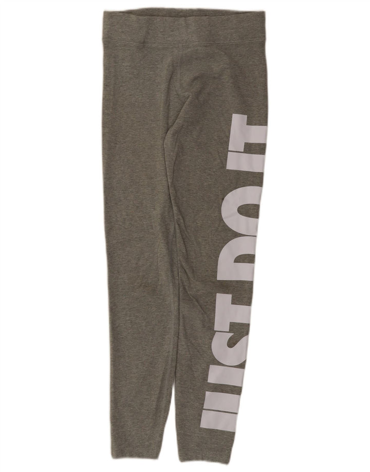 Nike Dame Grafiske Leggings UK 12 Medium Grey Bomuld