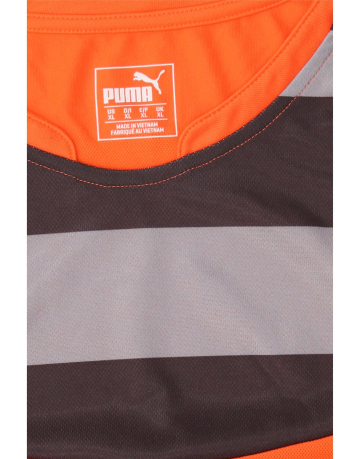 PUMA Mens Top Long Sleeve XL Orange Colourblock Polyester Vintage Puma and Second-Hand Puma from Messina Hembry 