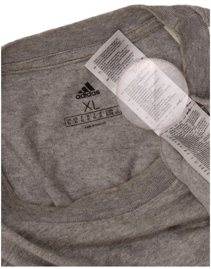 Adidas Herre T-Shirt Top XL Grå Bomuld