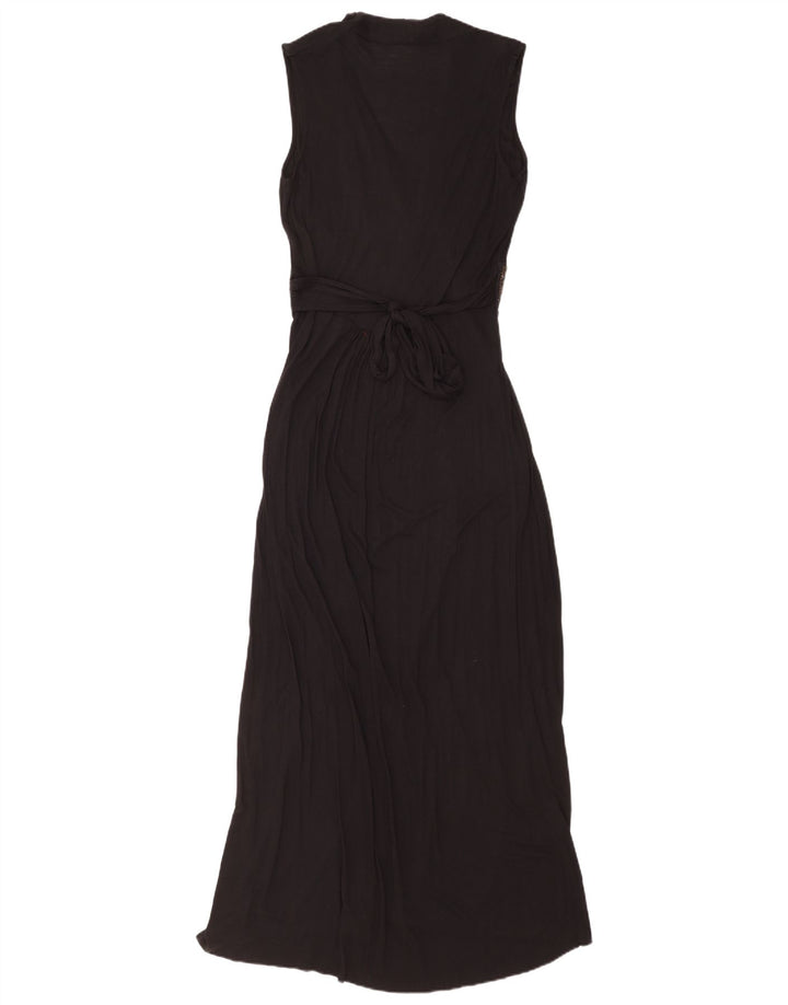 Monsoon Dame Ærmeløs Maxikjole UK 12 Medium Sort