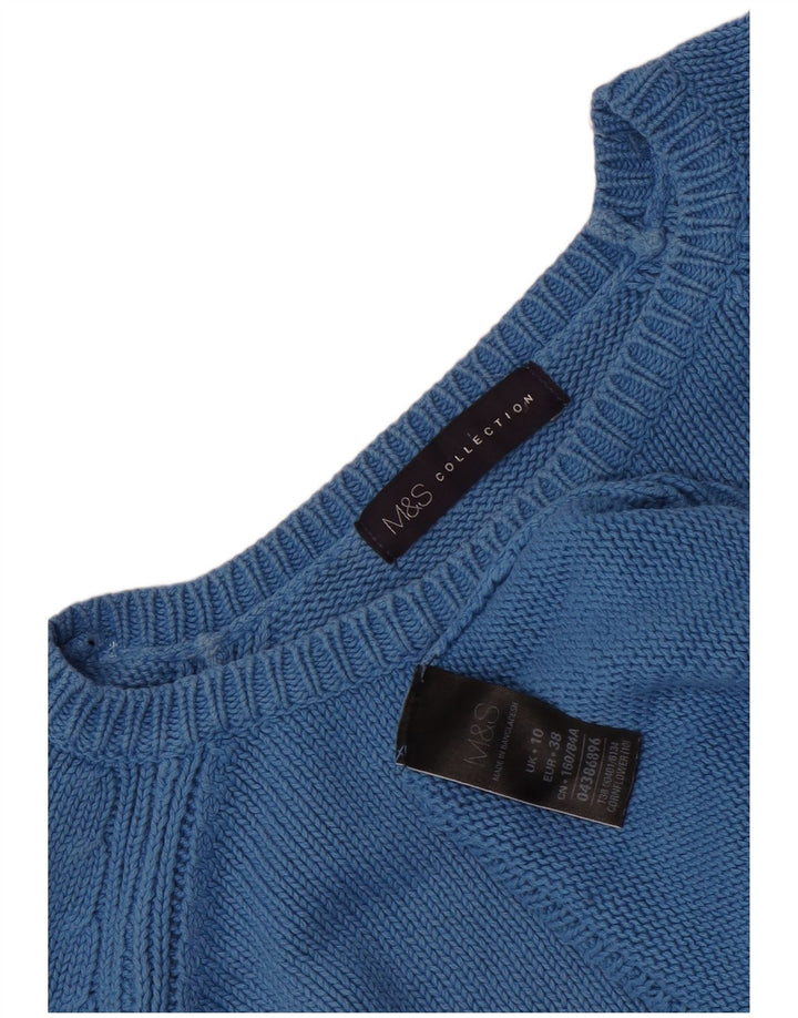 Marks & Spencer Dame Oversized Boat Neck Jumper Sweater UK 10 Small Blue