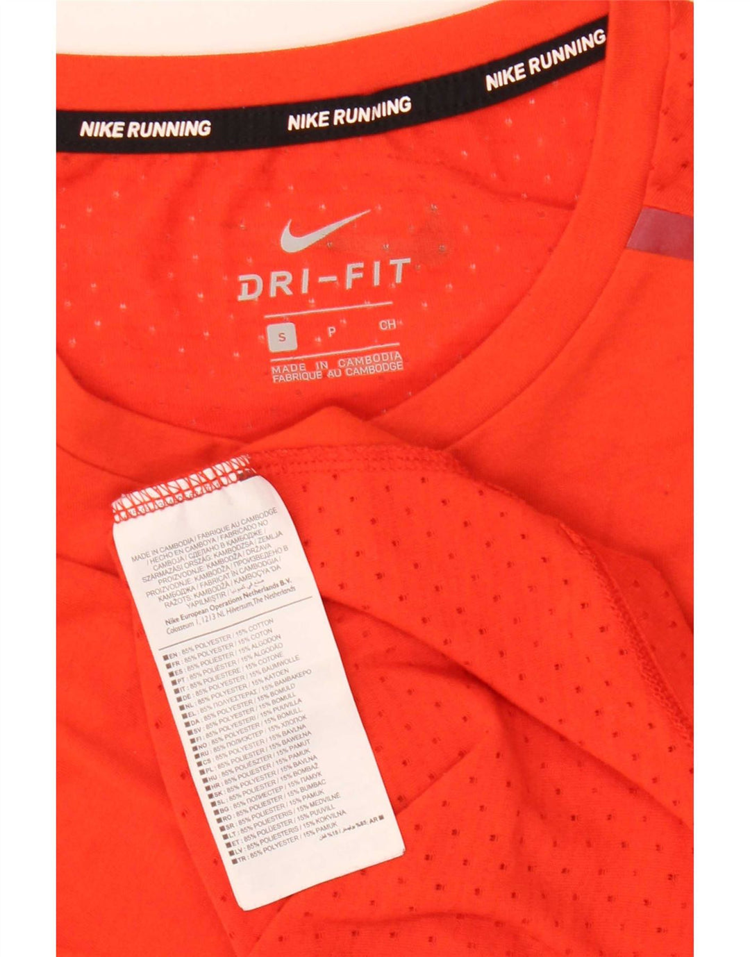 Nike Herre Dri Fit T-Shirt Top Lille Rød Polyester