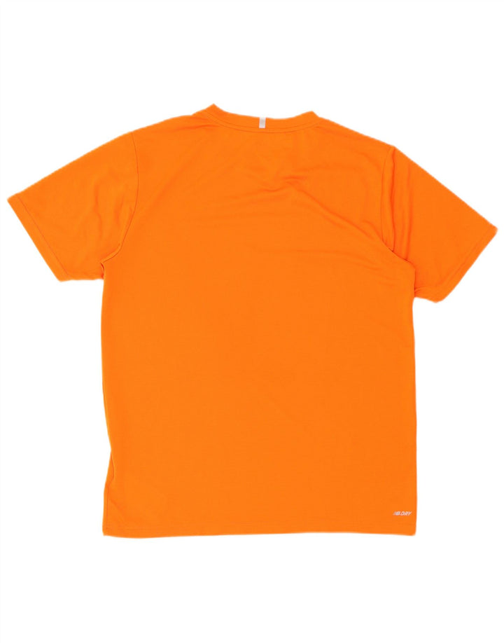 New Balance Herre T-Shirt Top Medium Orange Polyester