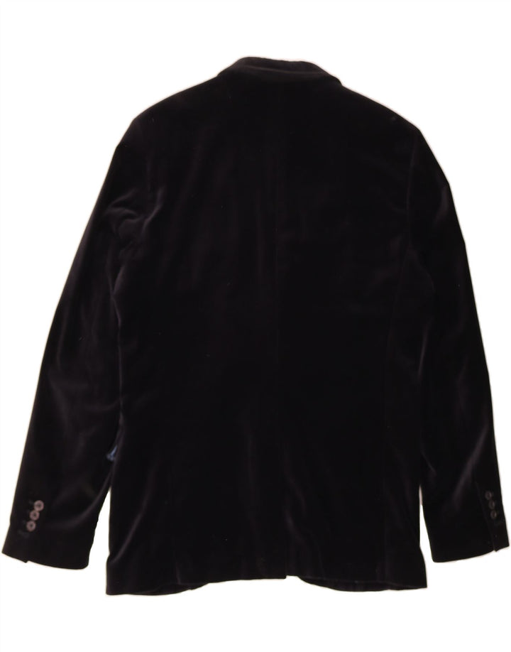 SCOTCH & SODA Herre Velvet 2 Button Blazer Jacket IT 52 XL Sort Bomuld