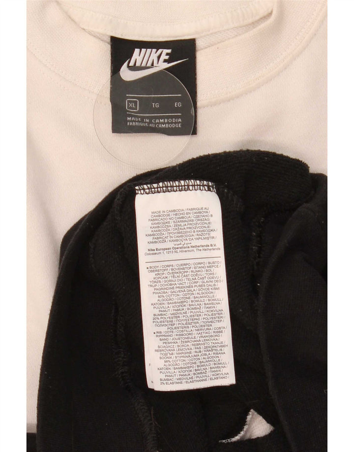Nike Womens Crop Oversized Sweatshirt Jumper UK 18 XL Sort Colourblock