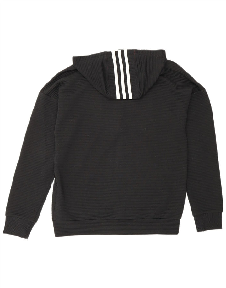 Adidas hættetrøje med lynlås til drenge 13-14 år Sort polyester