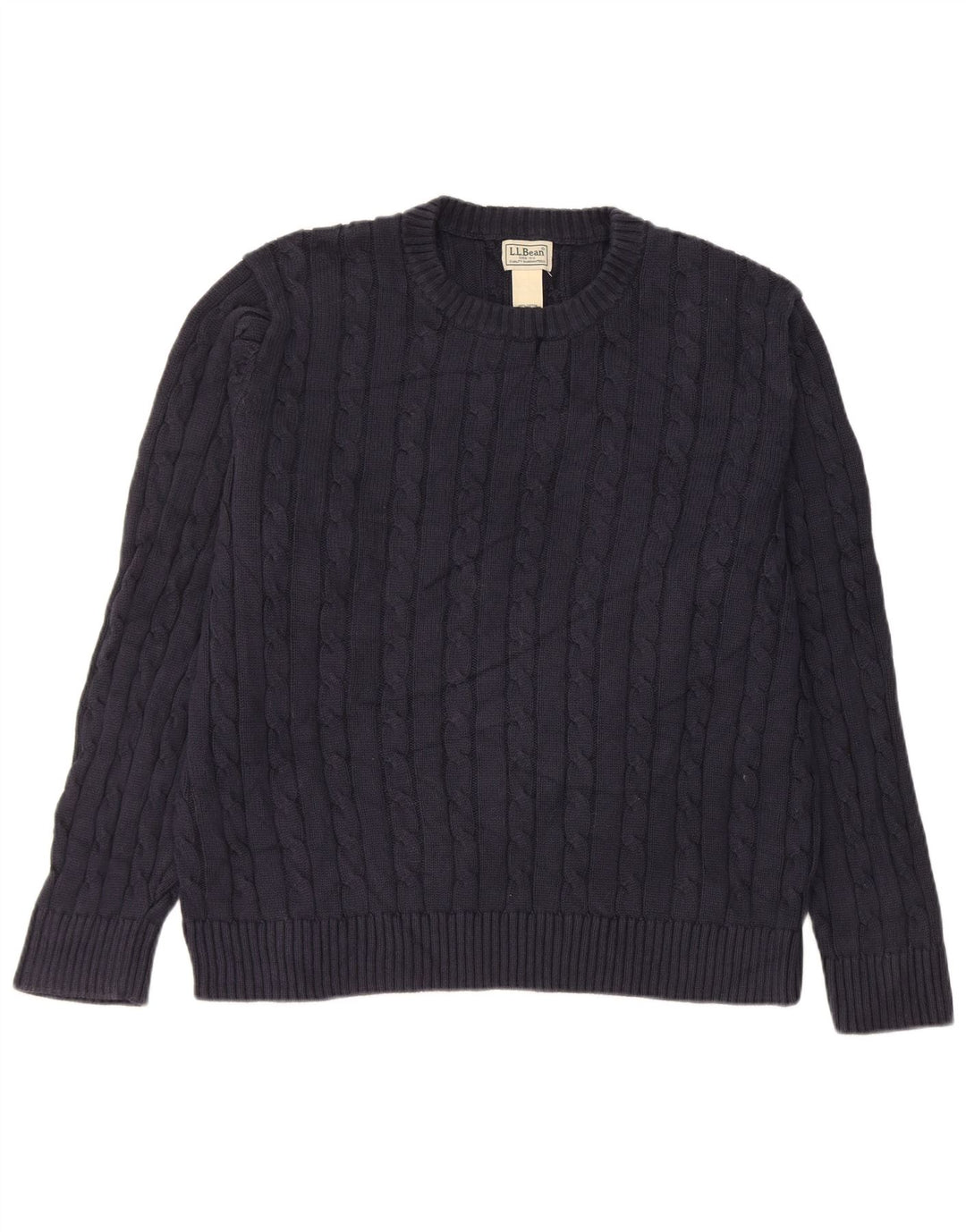 L.L.Bean Dame Oversized Crew Neck sweater UK 16 Large Navy Blue