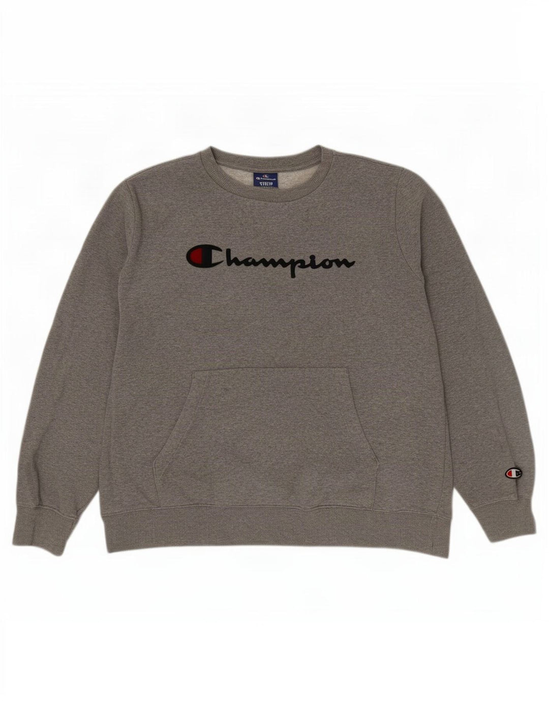 Champion Herre Grafisk Sweatshirt Jumper Medium Grey Flecked